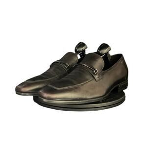 Mens Hugo Boss Vero Cuoio Slip-On Leather Loafers Size 11.5 Black